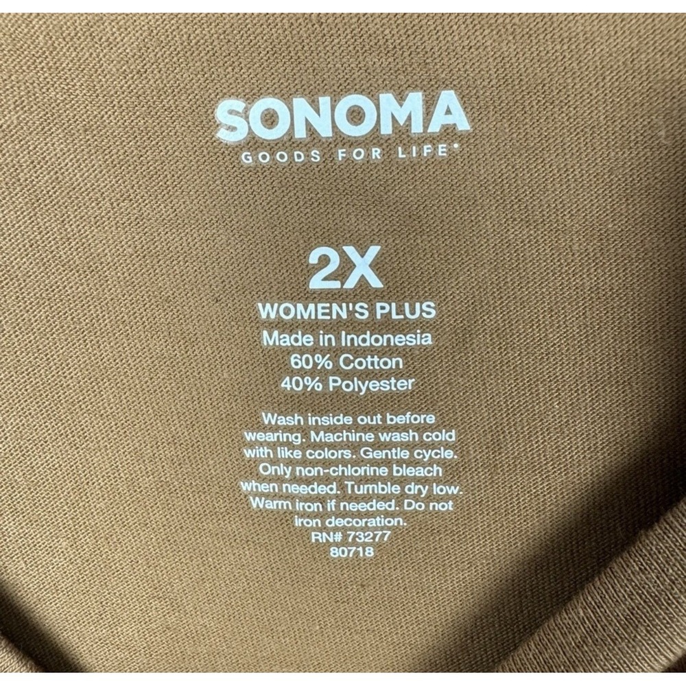 NWT Sonoma 2X Have a Cup of Cheer Hot Cocoa Christmas Long Sleeved Women's Shirt - Picture 2 of 4